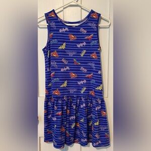 Superhero Girls Blue Print Dress size L 10/12